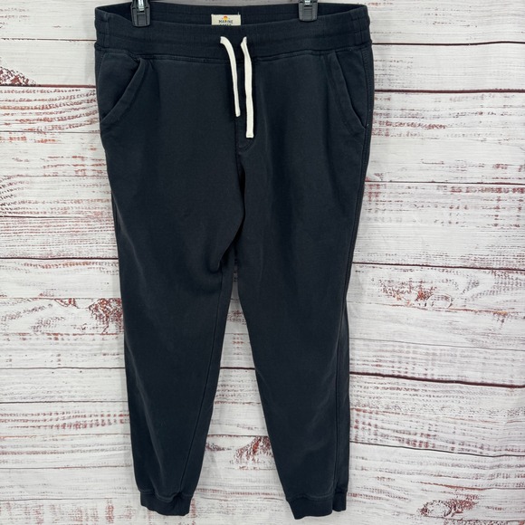 Marine Layer Mens Sweatpants Joggers Drawstring Pockets Black Casual Large - Picture 1 of 8